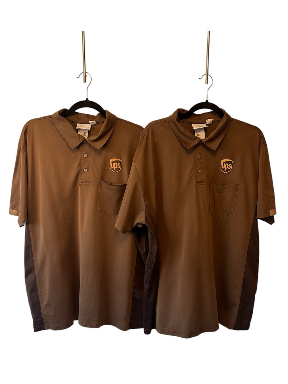 (Lot of 2) UPS WearGuard Uniform Polo Shirt United Parcel Service 15834 Men's XL